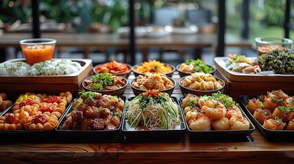 Fototapeta premium A Buffet of Asian Delicacies
