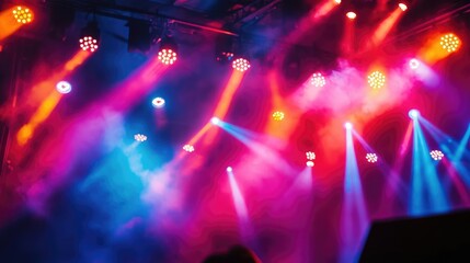 Exciting live festival performance under vibrant stage lights
