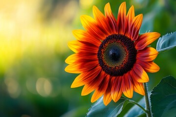 Fototapeta premium Sunflower in Lexington, Massachusetts, Helianthus annuus.; close up.