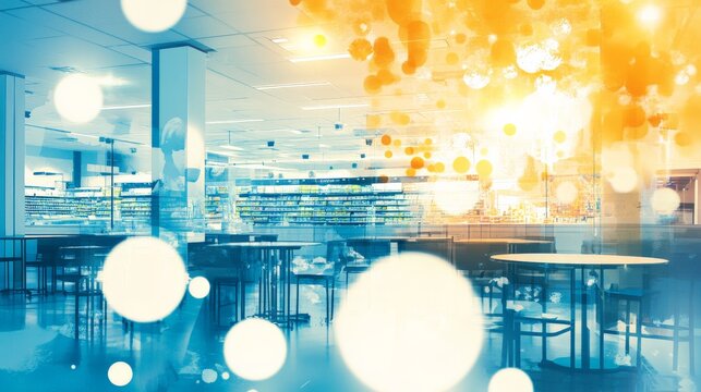 Vibrant and Lively School Cafeteria Scene