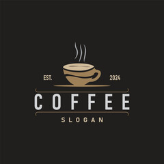 vintage retro design logo coffee bean drink simple concept illustration template