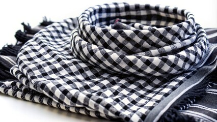 Obraz premium Elegant and Versatile Keffiyeh Pattern in Black and White for Textiles and Fashion Design Projects