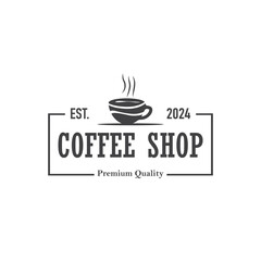 vintage retro design logo coffee bean drink simple concept illustration template
