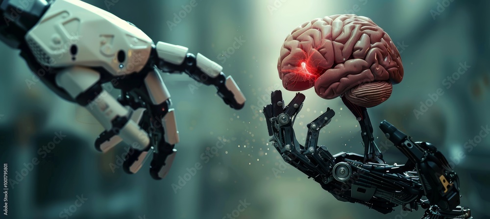 Poster ai robots reaching human brain: exploring intelligence integration
