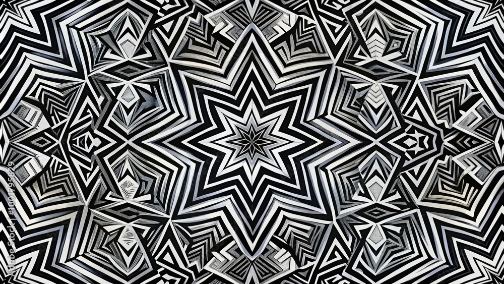 Poster elegant black and white geometric pattern design for modern backgrounds and textiles use