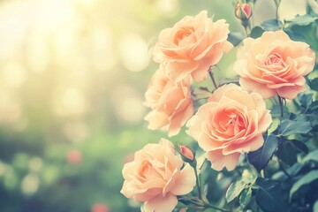 View from a high angle of flowers growing in a park at sunset