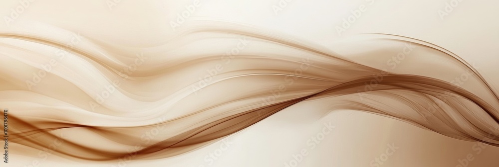 Poster Elegant abstract swirling steam rises gracefully, emanating from an invisible coffee cup, creating a warm and inviting atmosphere. Generative AI