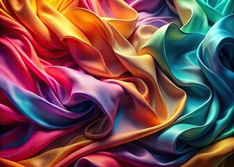 Fototapeta premium Elegant flowing fabric in soft waves showcasing vibrant colors and delicate textures for design use