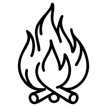 recommend clip art: campfire icon outline fire black