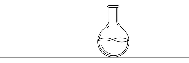 Continuous one line drawing of Laboratory flask