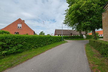 Buildings on island of Nyord in Denmark