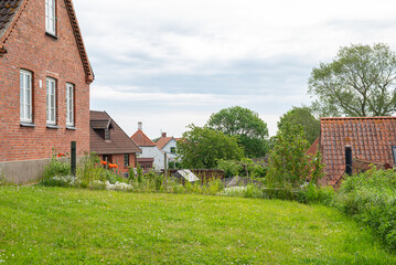 Buildings on island of Nyord in Denmark