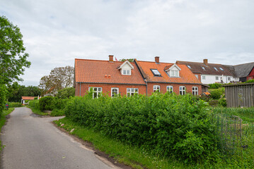 Houses on island of Nyord in Denmark