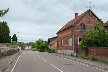 Naklejka premium village of Borre on island of Mon in Denmark