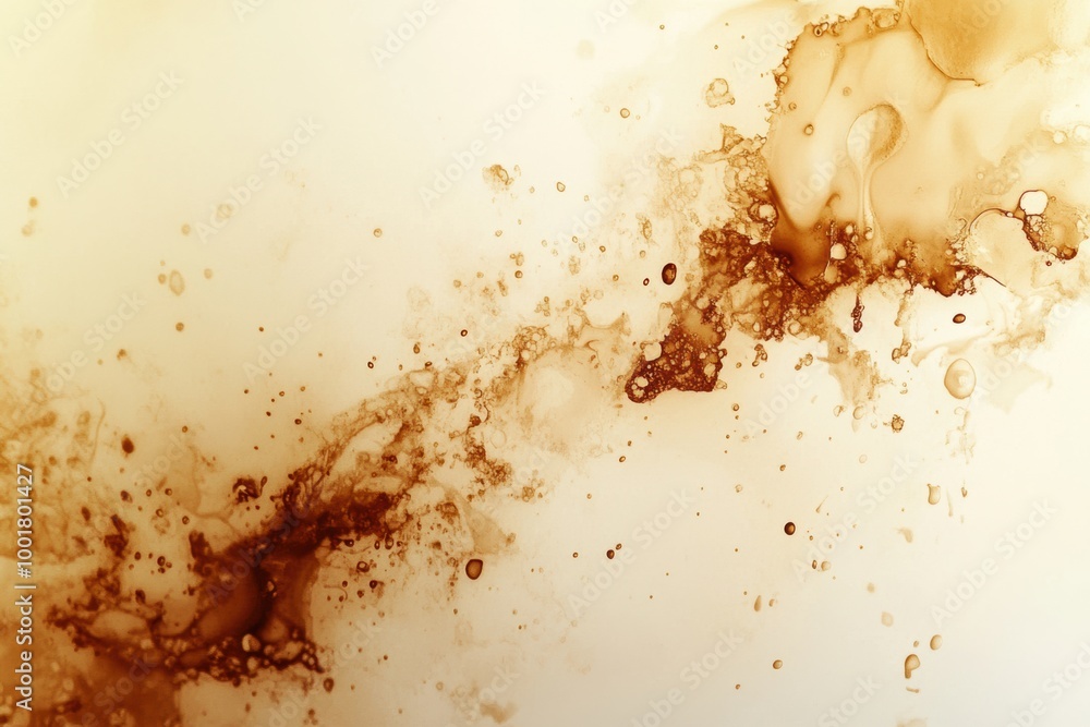 Aufkleber abstract artwork featuring artistic coffee stains and splashes on a light background, creating a uni