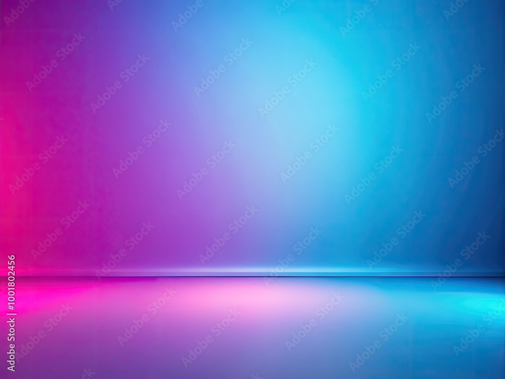Poster empty 3d studio background with blue to pink gradient and abstract pattern for product display space