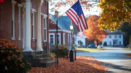 street with flags