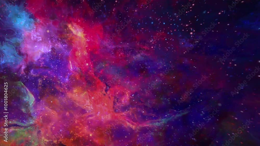 Wall mural glowing color space nebula particle background
