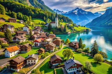 Fototapeta premium Exploring the Rich Culture and Customs of Switzerland Through Scenic Landscapes and Traditions