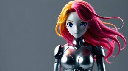 Fototapeta premium unique female android character art ideal for desktop backgrounds