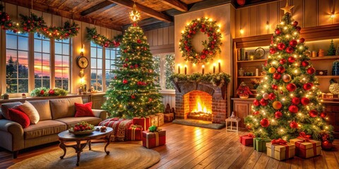 Festive Buon Natale Decor with Ornaments, Lights, and Holiday Cheer for Christmas Celebrations