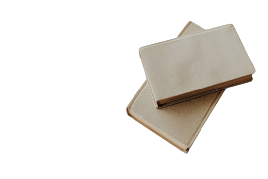 Transparent Beige Books on Black Background