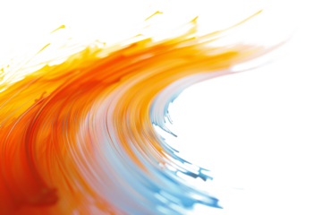 Transparent Orange and Blue Swirl Abstract Background