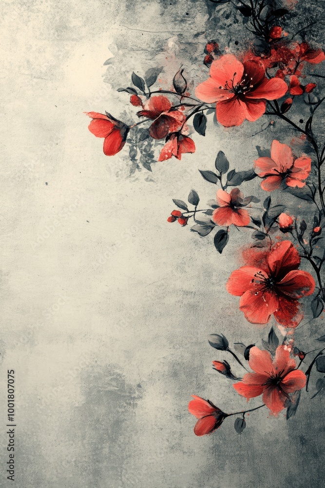 Poster floral business background, elegant floral business background with intricate muted patterns adding 