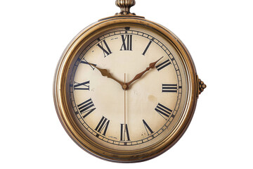 Transparent Antique Pocket Watch with Roman Numerals Time Concept