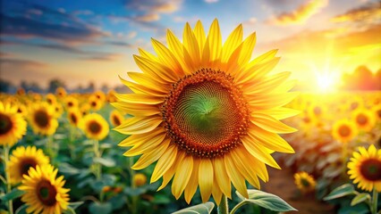 Obraz premium Free Sunflower Template for Graphic Design and Creative Projects with Vibrant Floral Elements