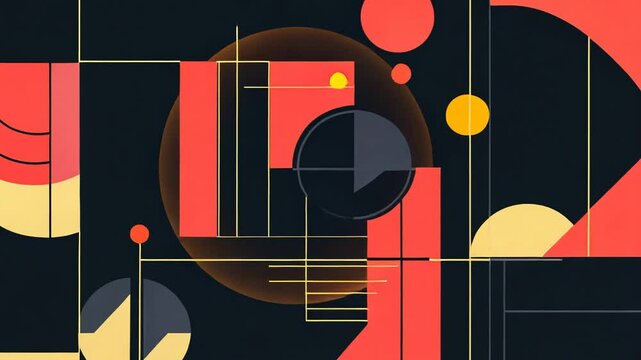 Neo Geo Black Background Abstract Motion Graphics Animation 