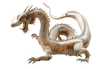 Obraz premium Transparent White Dragon Statue: A Symbolic Masterpiece of Mythical Power and Ancient Wisdom