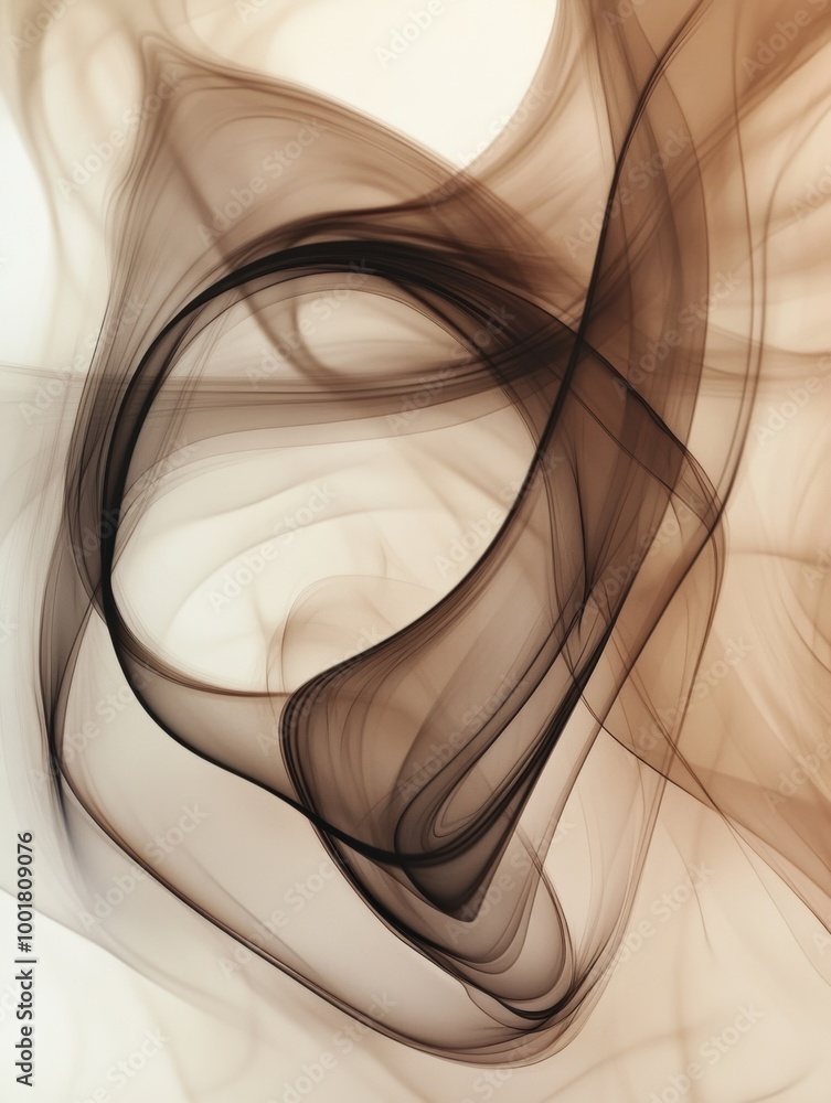 Aufkleber swirling smoke patterns blend deep coffee tones to create a captivating abstract visual experience. 