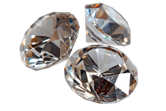 Transparent Diamond Facets, Gemstone, Crystal, Light Reflection