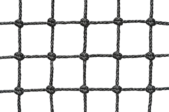 Transparent Black Rope Netting Texture Seamless -  Intertwined Threads, Abstract Pattern, Geometric Design