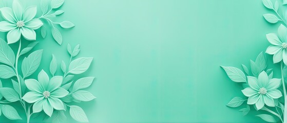 Paper Flowers with Mint Background