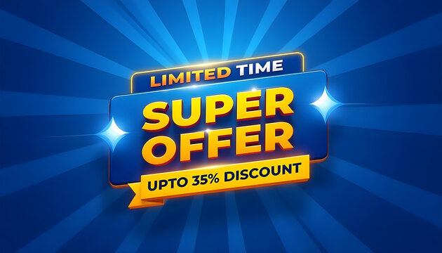 3D badge shape super offer sale promotion discount background