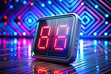 Obraz premium High-tech digital number display on a sleek electronic device showcasing modern technology interface