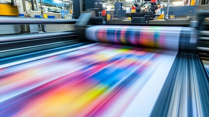 Vibrant Colors Rushing Through the Printing Press