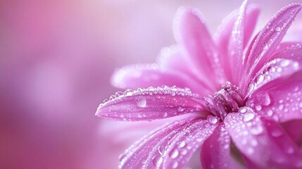 Fototapeta premium Delicate Flower Blossoming in the Soft Pink Light