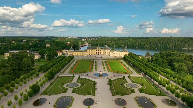 Aerial view of capital of Drottningholm Castle, Stockholm. Sweden, Drottningholms Slott