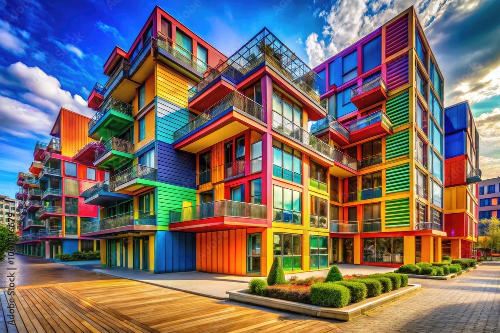 Poster innovative structure synthesis and design featuring modern architectural elements and aesthetic conc