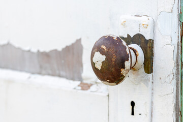 old rusty metal door handle