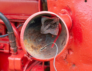 old rusty headlight socket 