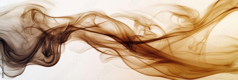 Poster abstract swirling patterns of smoke-like texture blend seamlessly with rich coffee tones in a captiv