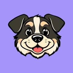 Cute Puppy Dog Head Illustration for Logo Design Vector PNG Transparent Nursery Cutout Clipart Digital Planner Sticker