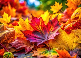 Large Aesthetic Desktop Background Blending Summer and Fall Seasons with Vibrant Colors and Textures