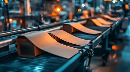 Obraz premium Conveyor Belt in the Factory: A Glimpse into the Industrial Process