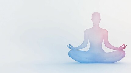 Double exposure of a wellness program brochure, intertwined with a group of people practicing yoga, depicting holistic health management