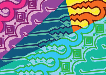 Parang Batik Motif from Indonesia with the development of modern colors that are trending. EPS 10